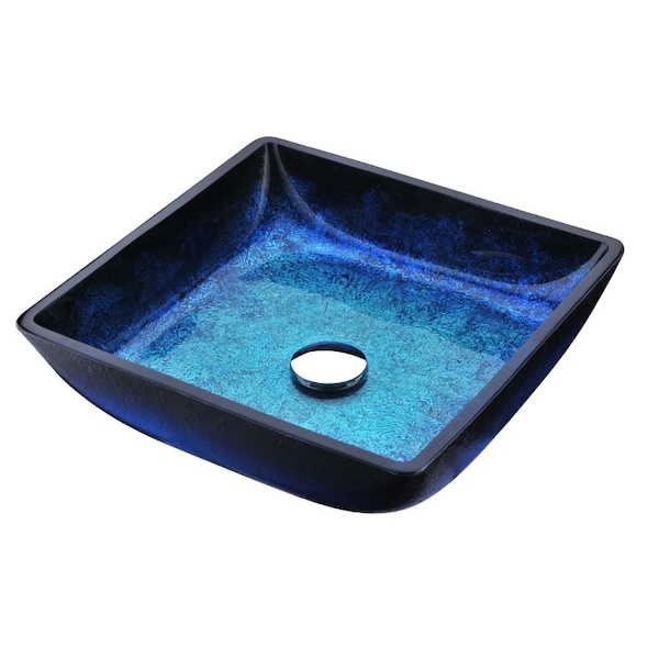 Anzzi Viace Deco-Glass Vessel Sink in Blazing Blue LS-AZ056 - main